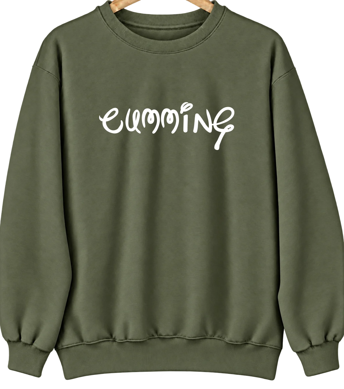 Cumming, Iowa Hometown Crewneck — Military Green