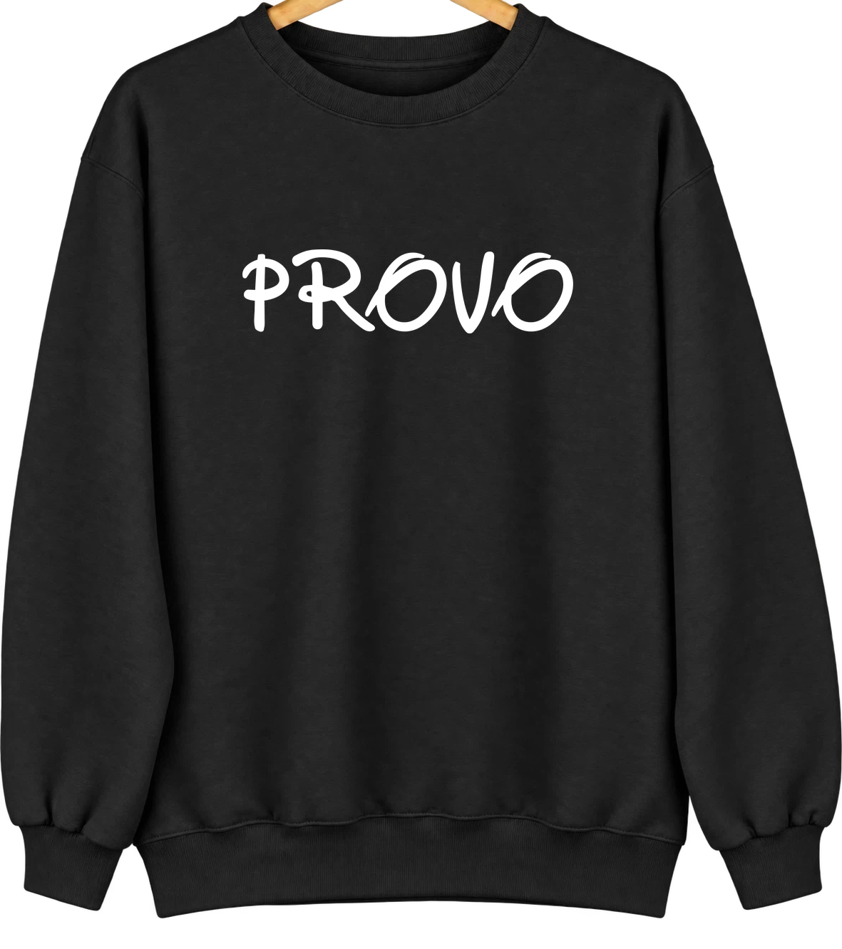 Provo, Utah Hometown Crewneck — Black