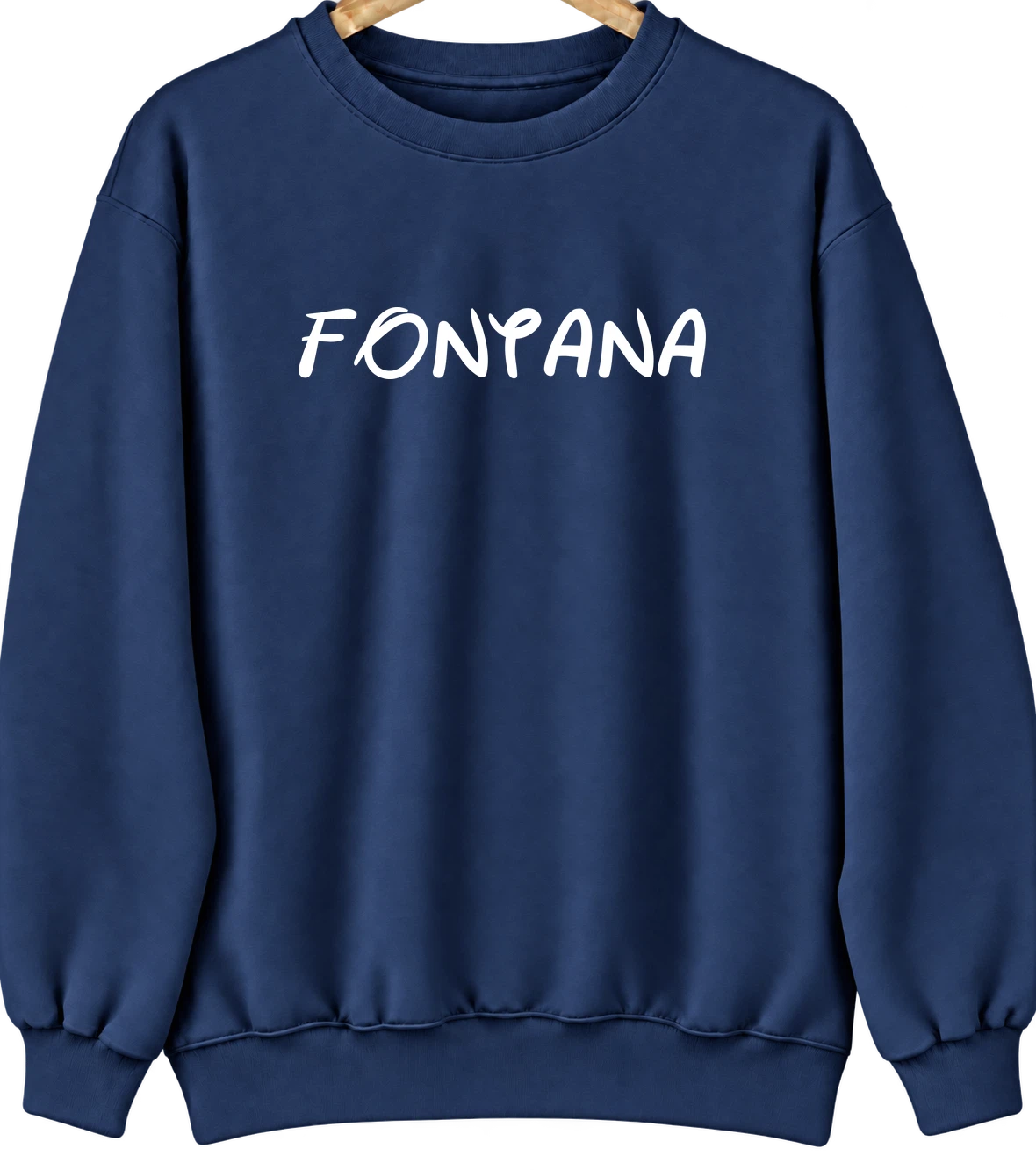 Fontana, California Hometown Crewneck — Navy