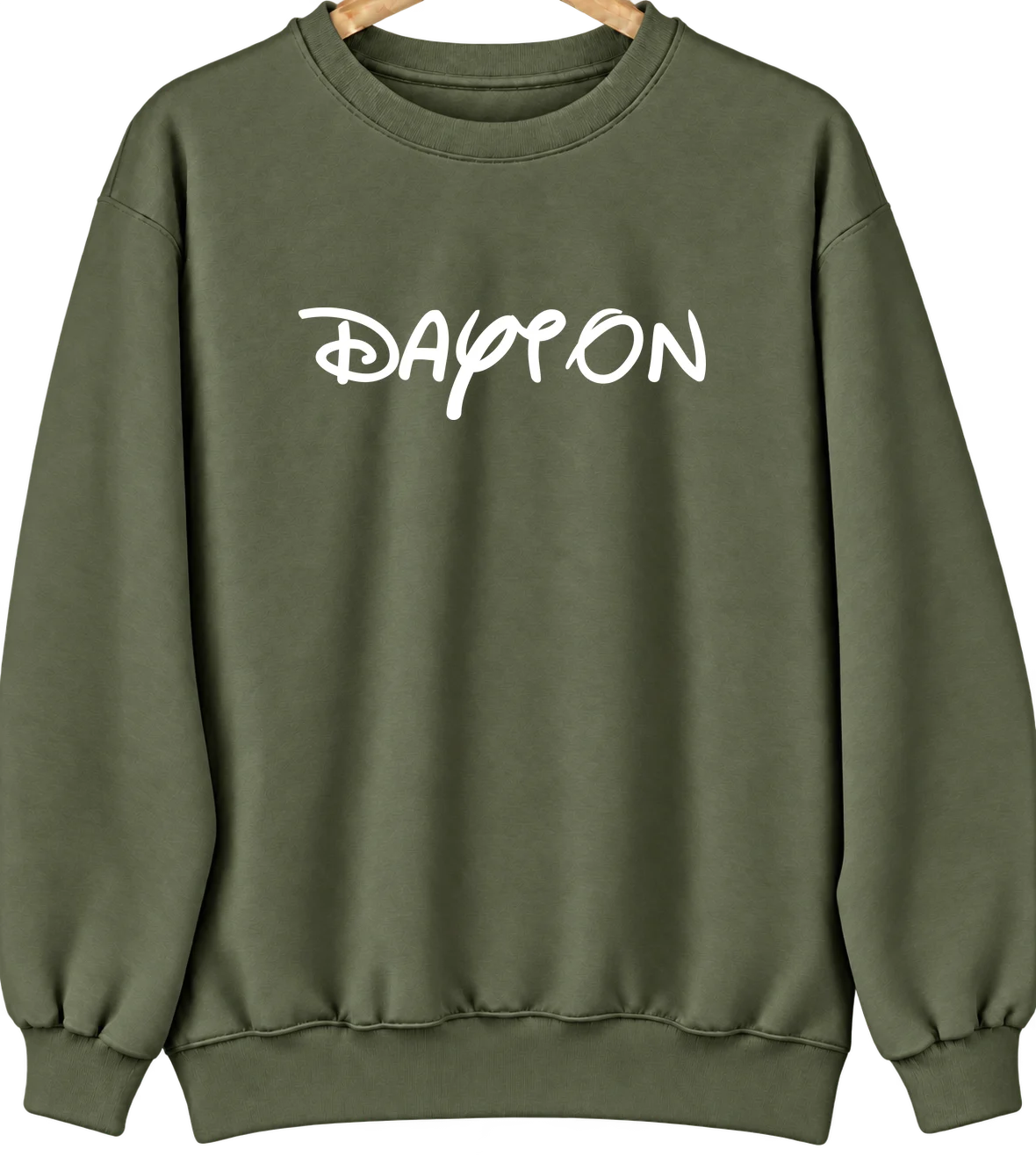 Dayton, New Jersey Hometown Crewneck — Military Green