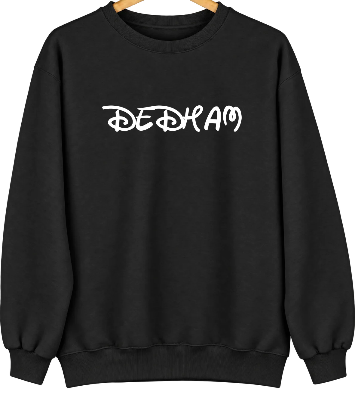 Dedham, Iowa Hometown Crewneck — Black