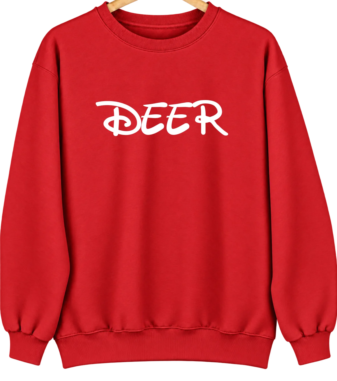 Deer, Arkansas Hometown Crewneck — Red