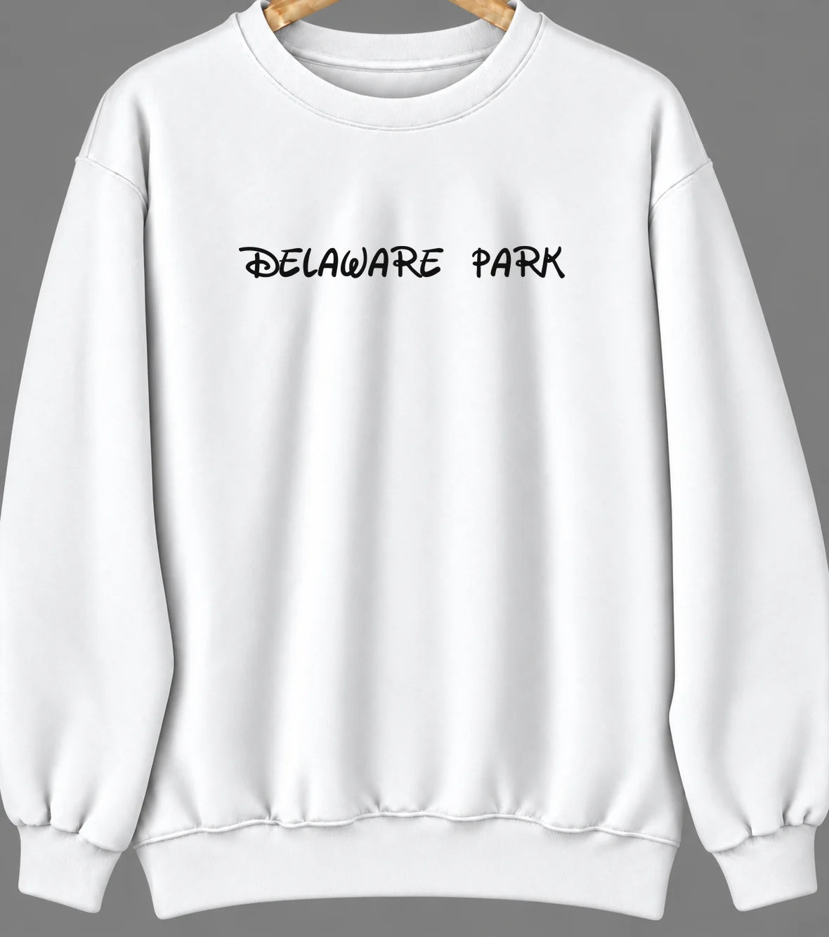 Delaware Park, New Jersey Hometown Crewneck — White
