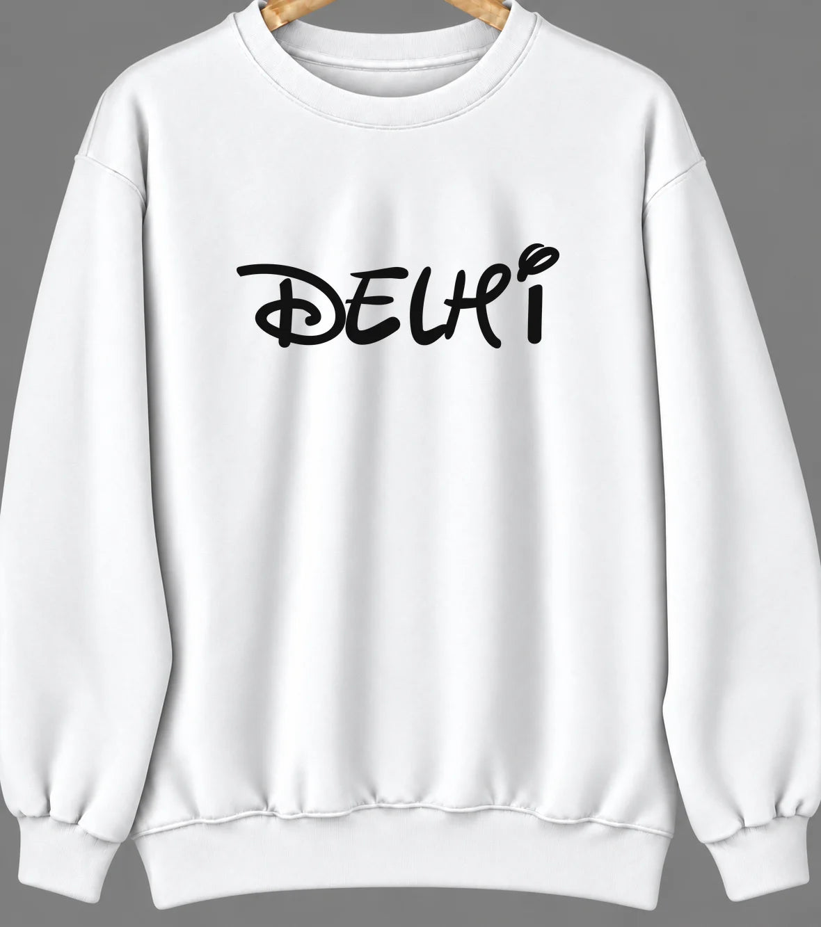 Delhi, Minnesota Hometown Crewneck — White