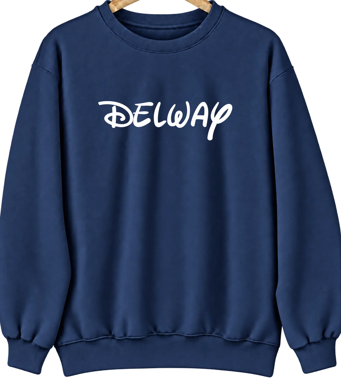 Delway, North Carolina Hometown Crewneck — Navy
