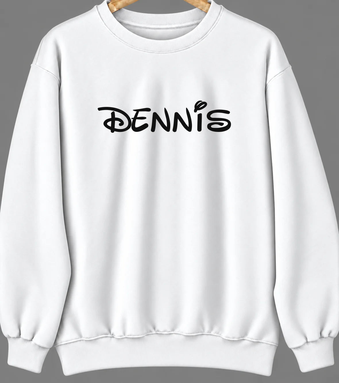 Dennis, Kansas Hometown Crewneck — White