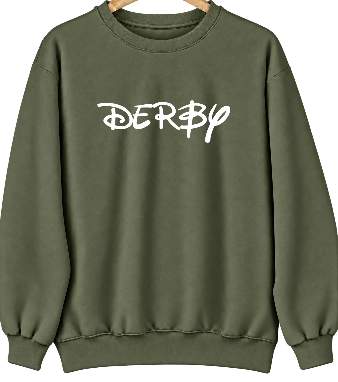 Derby, Iowa Hometown Crewneck — Military Green