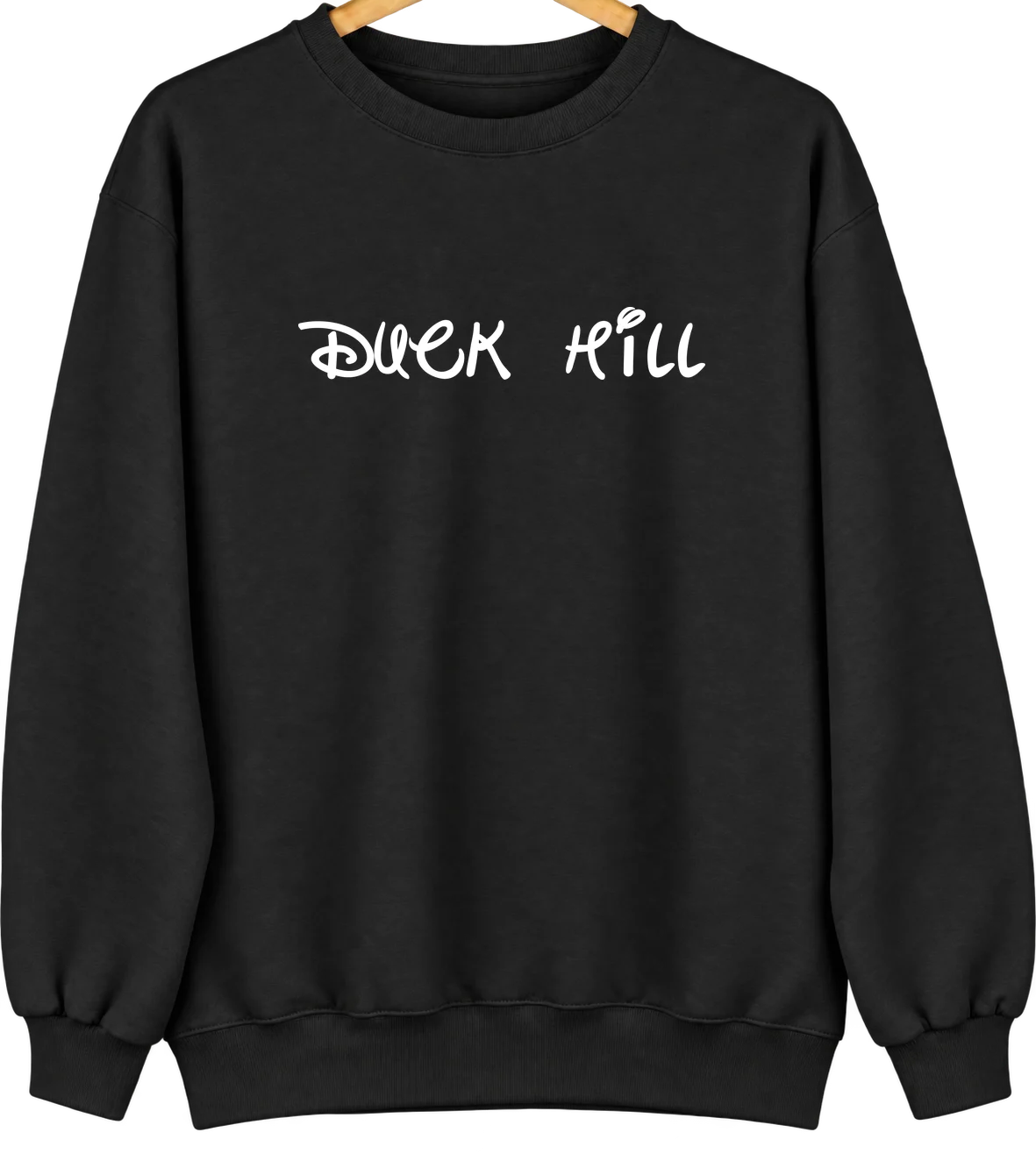 Duck Hill, Mississippi Hometown Crewneck — Black