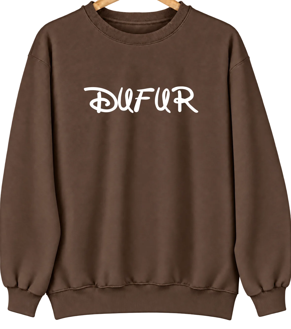 Dufur, Oregon Hometown Crewneck — Brown