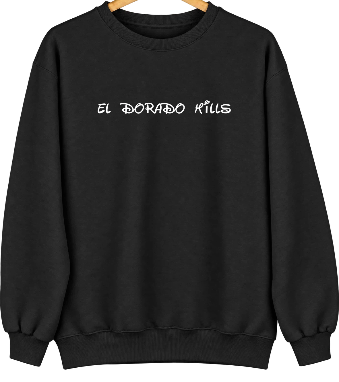 El Dorado Hills, California Hometown Crewneck — Black