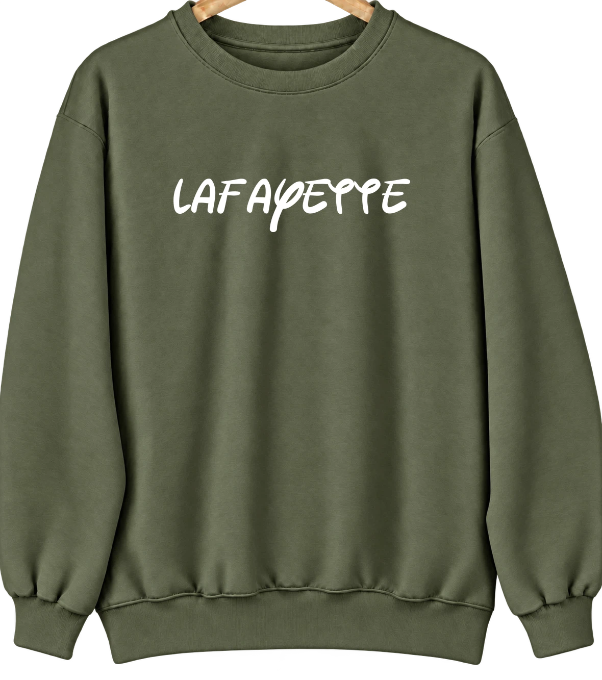 Lafayette, Colorado Hometown Crewneck — Military Green