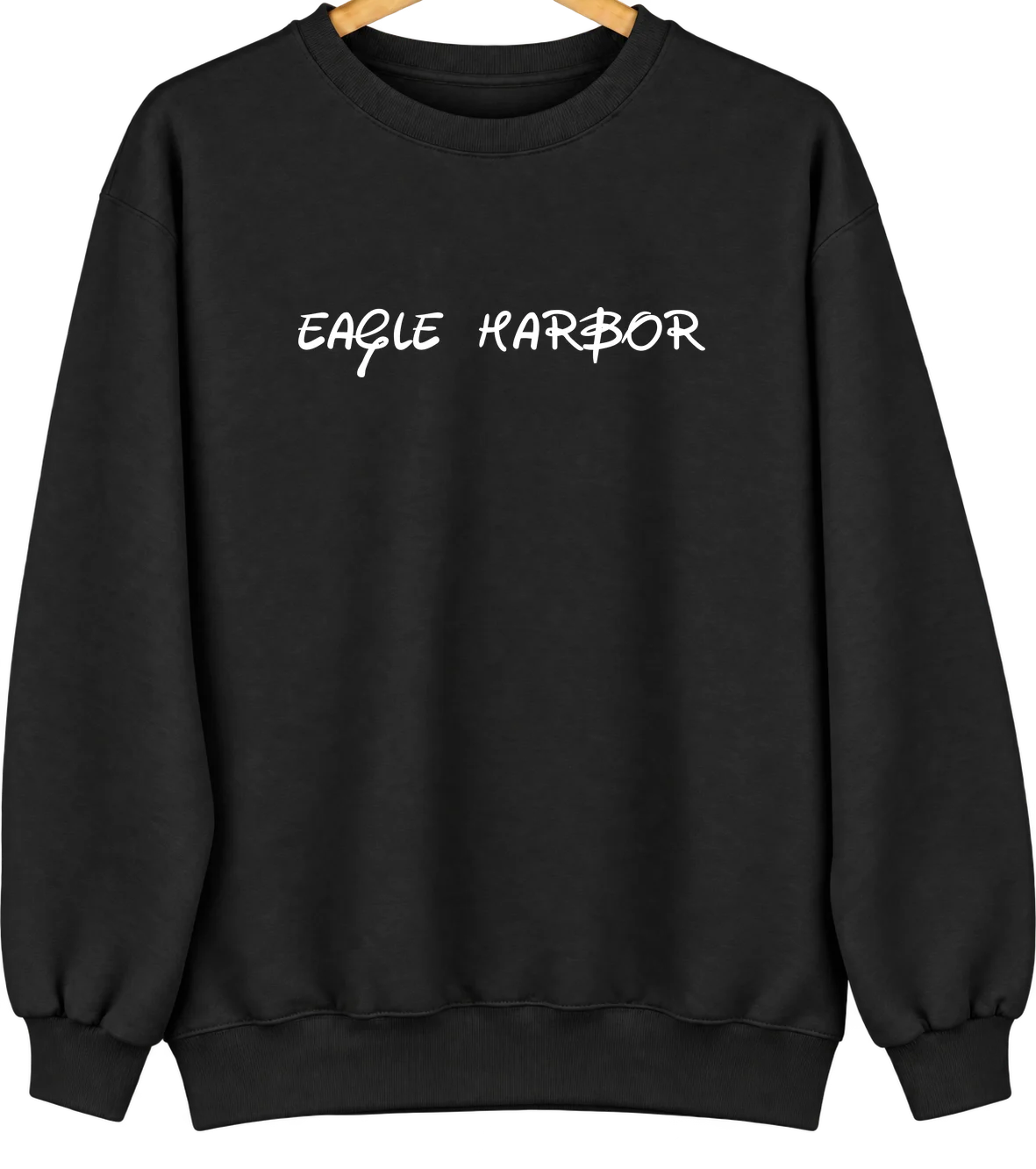 Eagle Harbor, Maryland Hometown Crewneck — Black