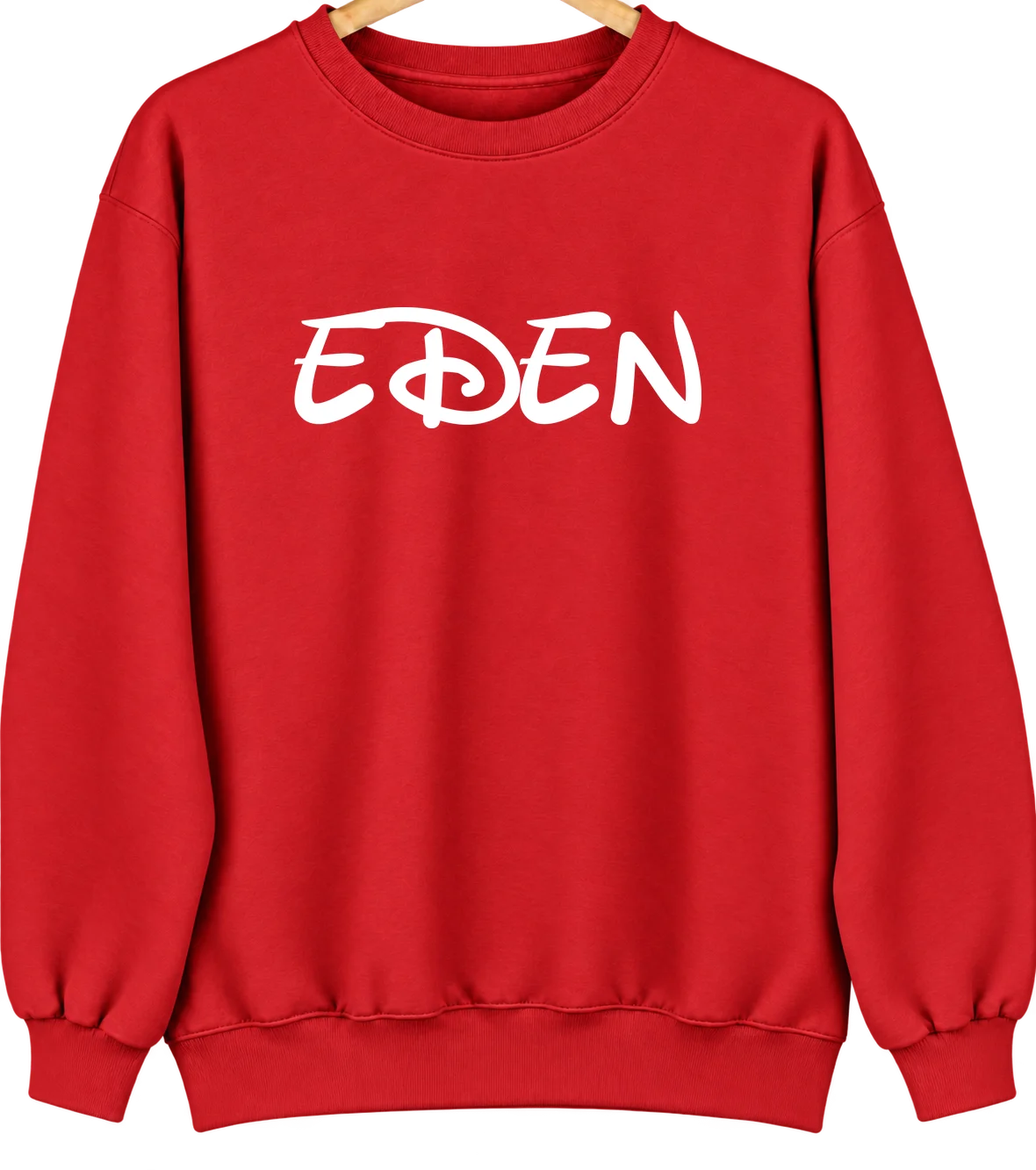 Eden, Texas Hometown Crewneck — Red