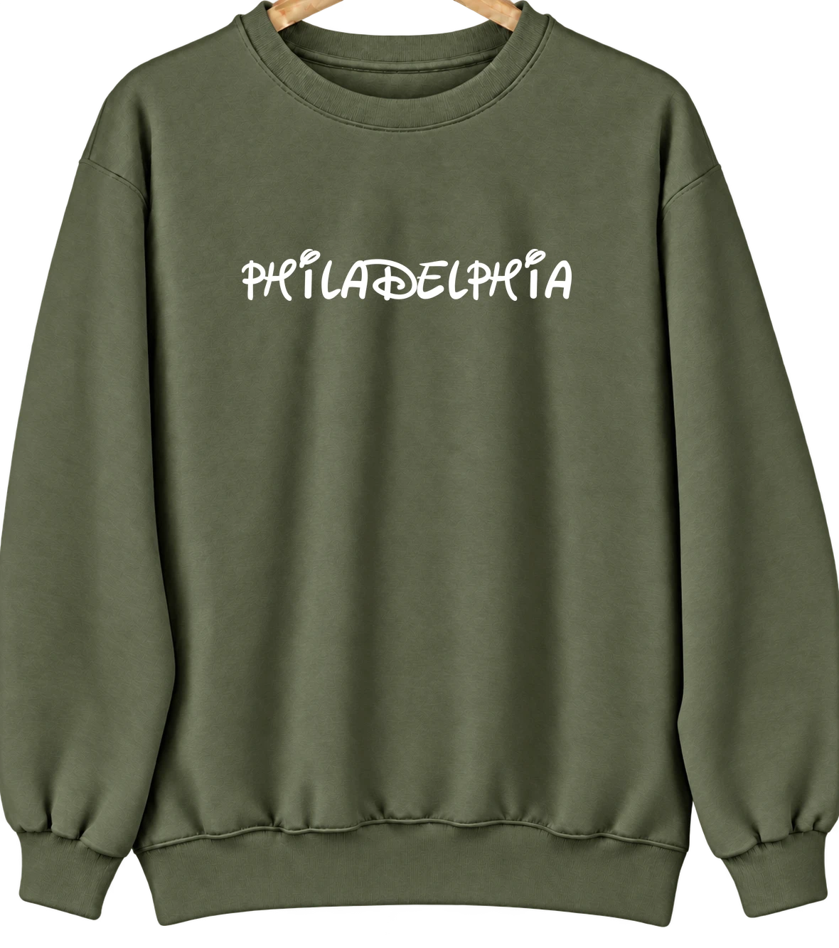 Philadelphia, Pennsylvania Hometown Crewneck — Military Green