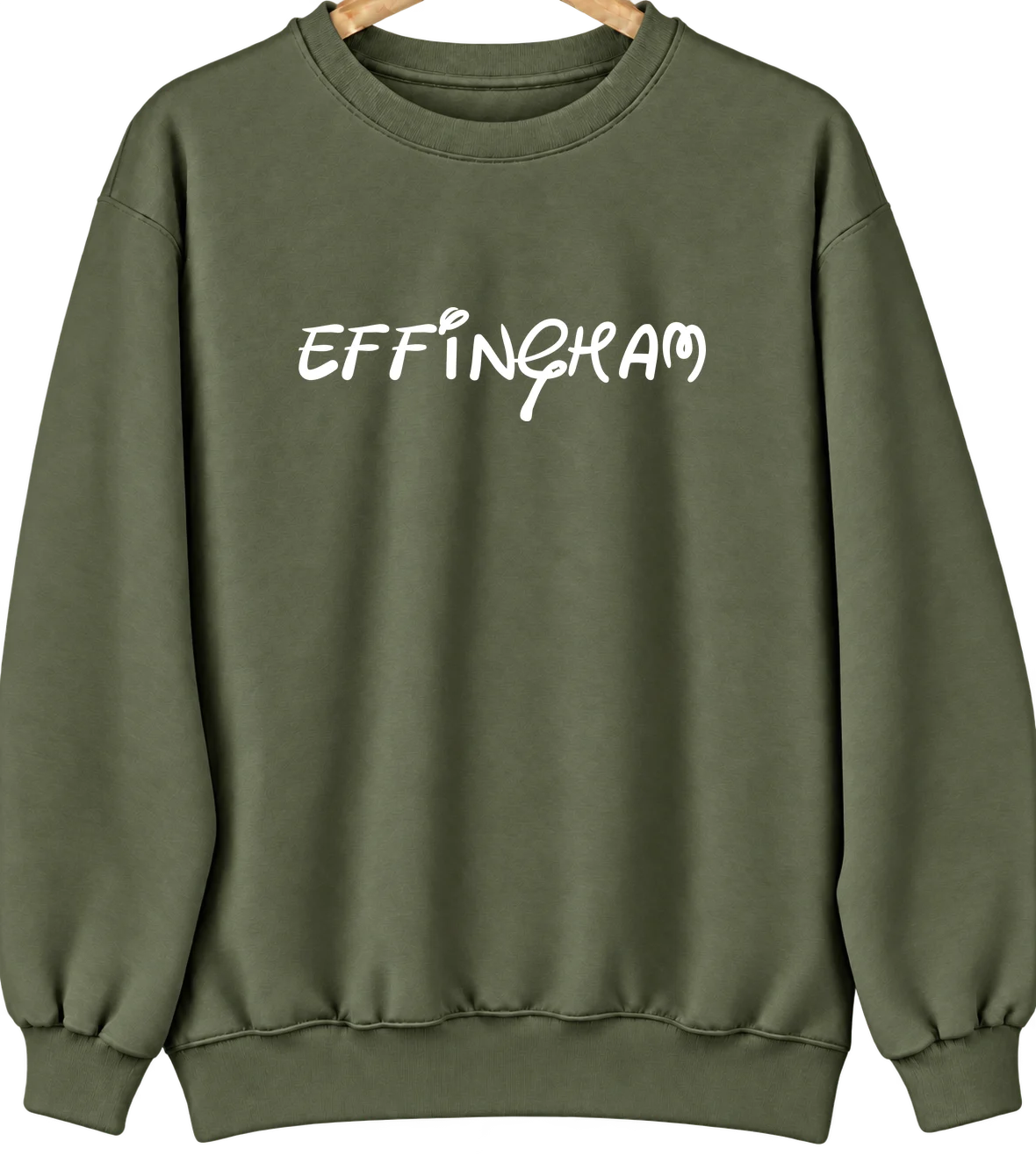 Effingham, Illinois Hometown Crewneck — Military Green