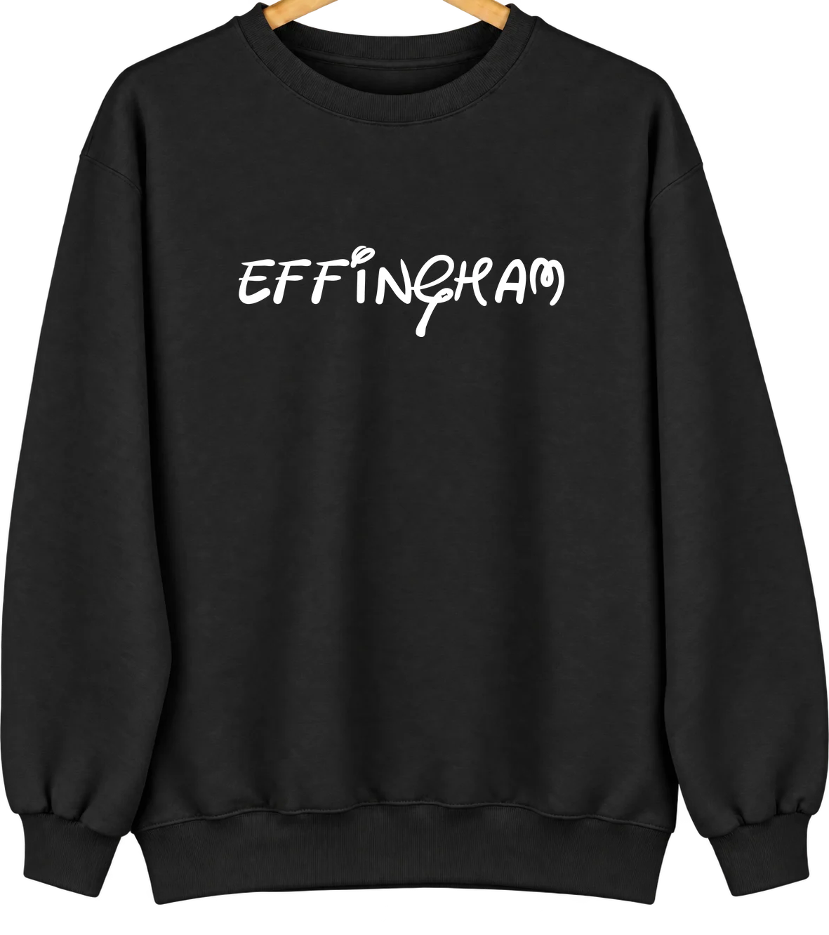 Effingham, Kansas Hometown Crewneck — Black
