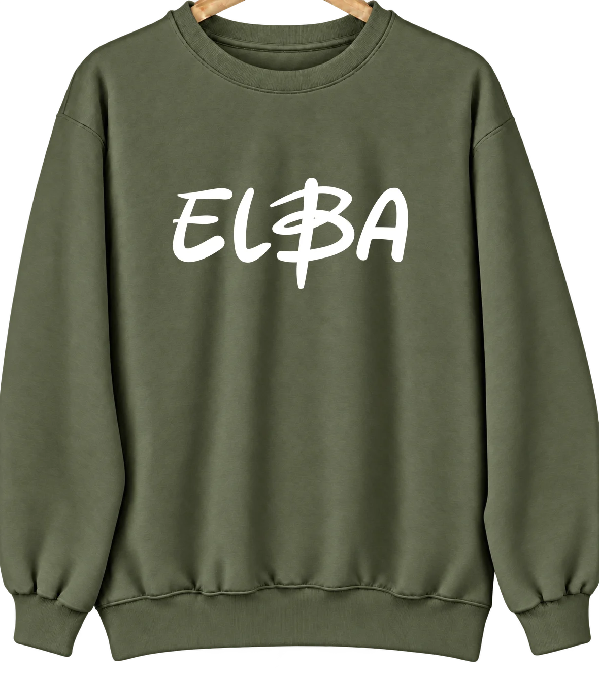 Elba, Alabama Hometown Crewneck — Military Green
