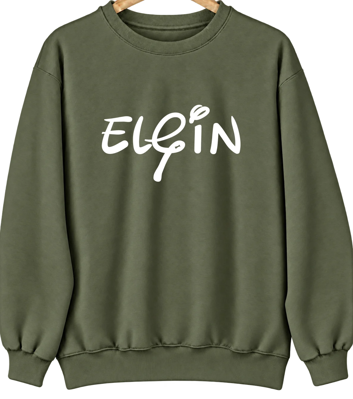 Elgin, Oregon Hometown Crewneck — Military Green