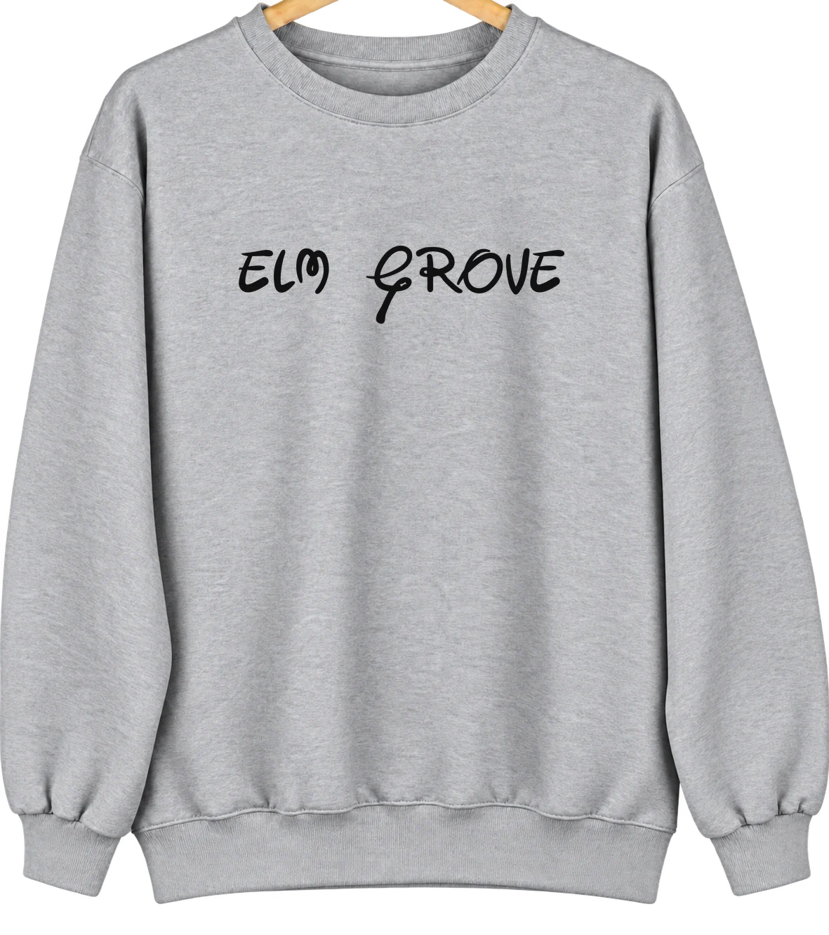 Elm Grove, Oklahoma Hometown Crewneck — Sport Grey