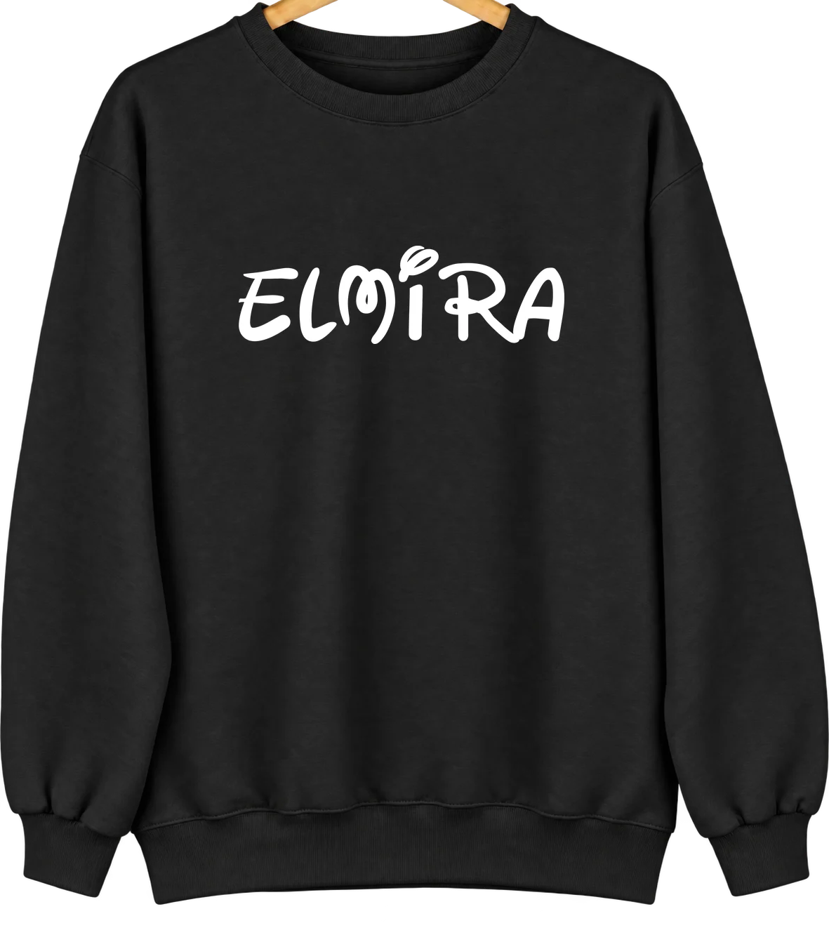 Elmira, New York Hometown Crewneck — Black