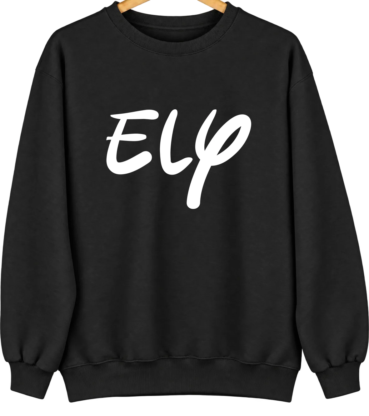 Ely, Iowa Hometown Crewneck — Black
