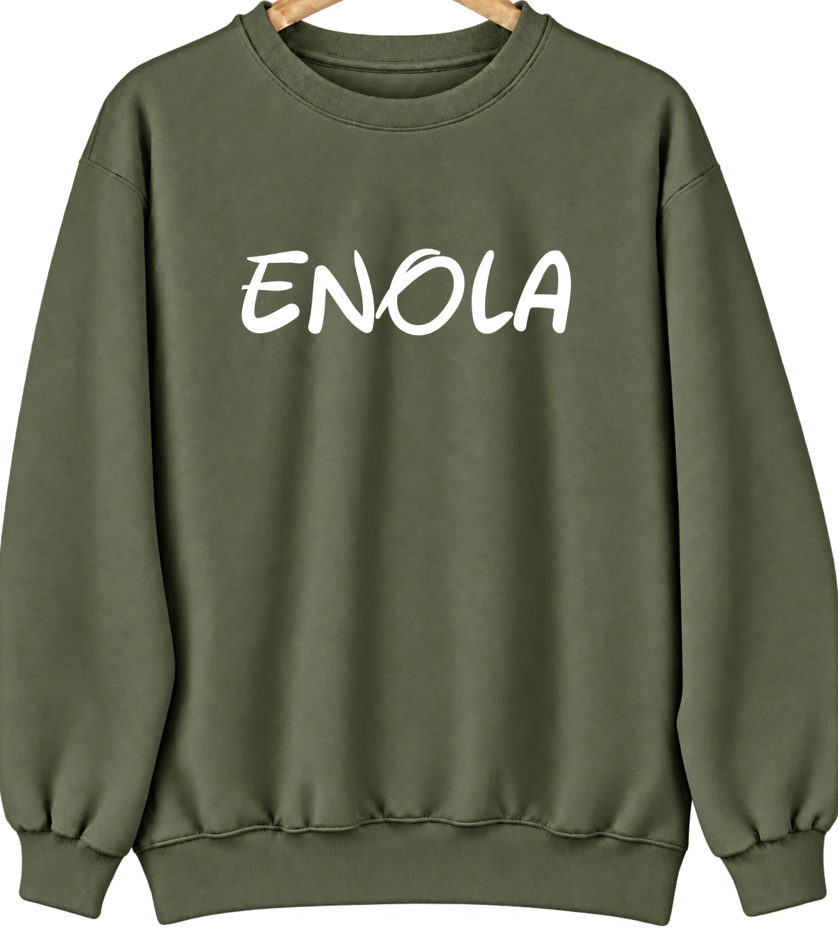 Enola, Arkansas Hometown Crewneck — Military Green