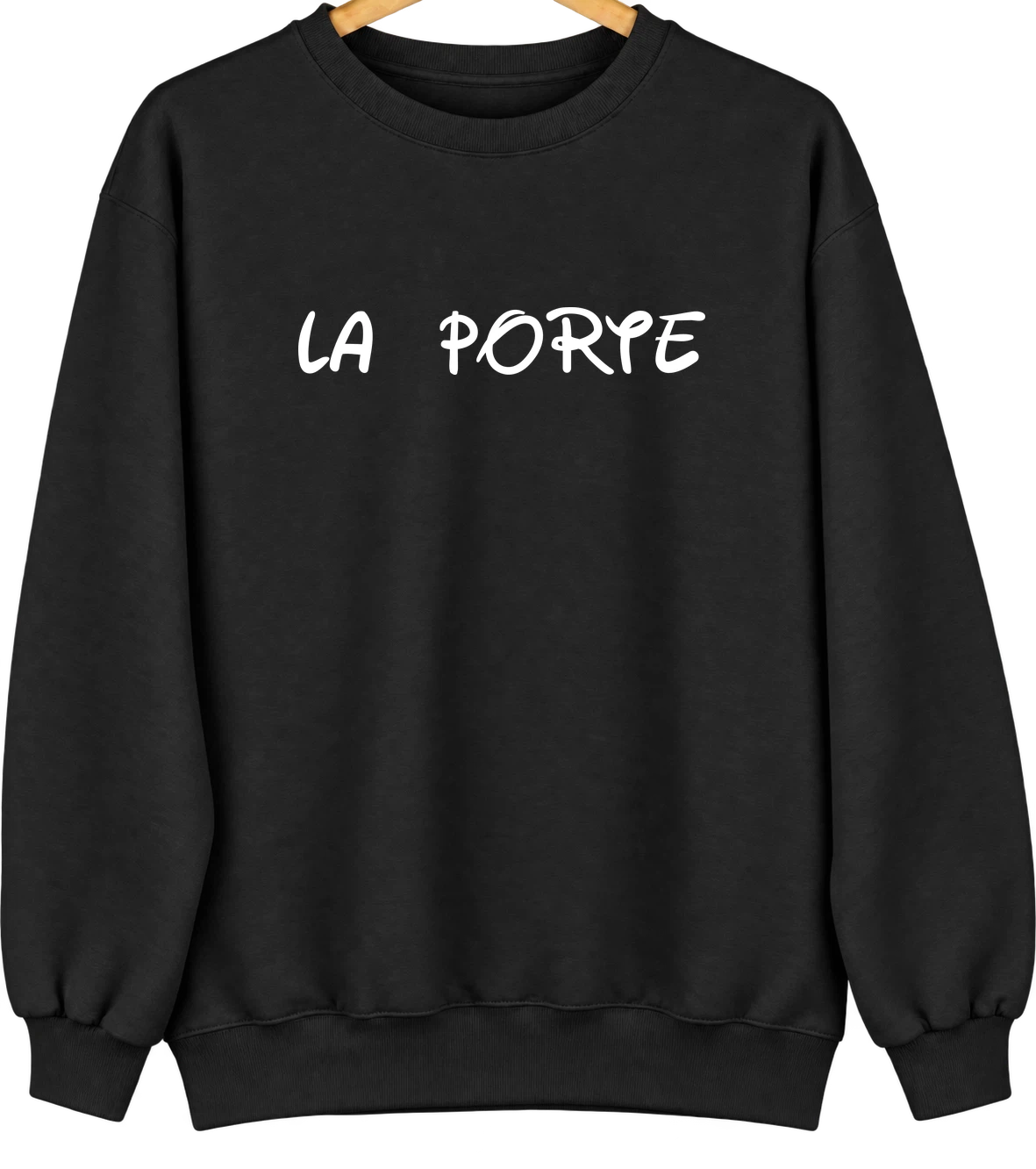 La Porte, Texas Hometown Crewneck — Black