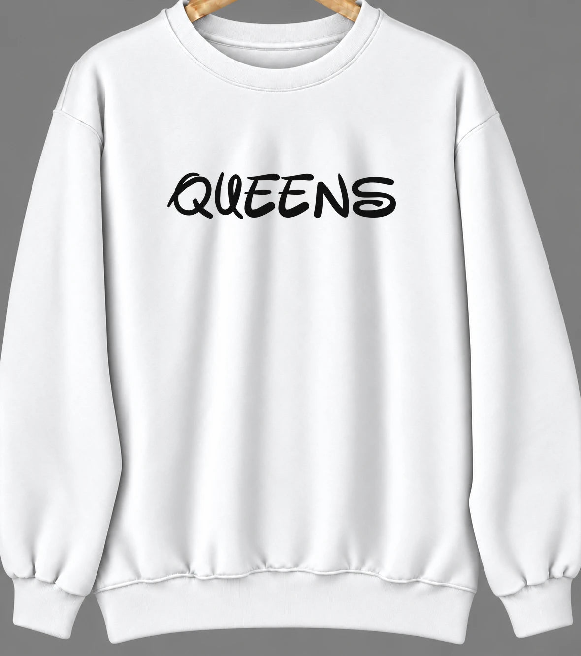 Queens, New York Hometown Crewneck — White