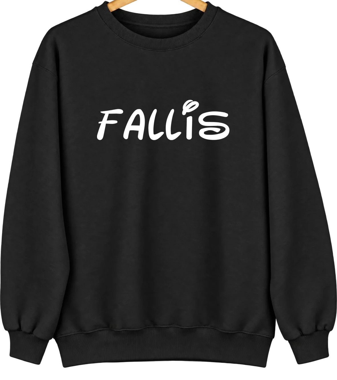Fallis, Oklahoma Hometown Crewneck — Black