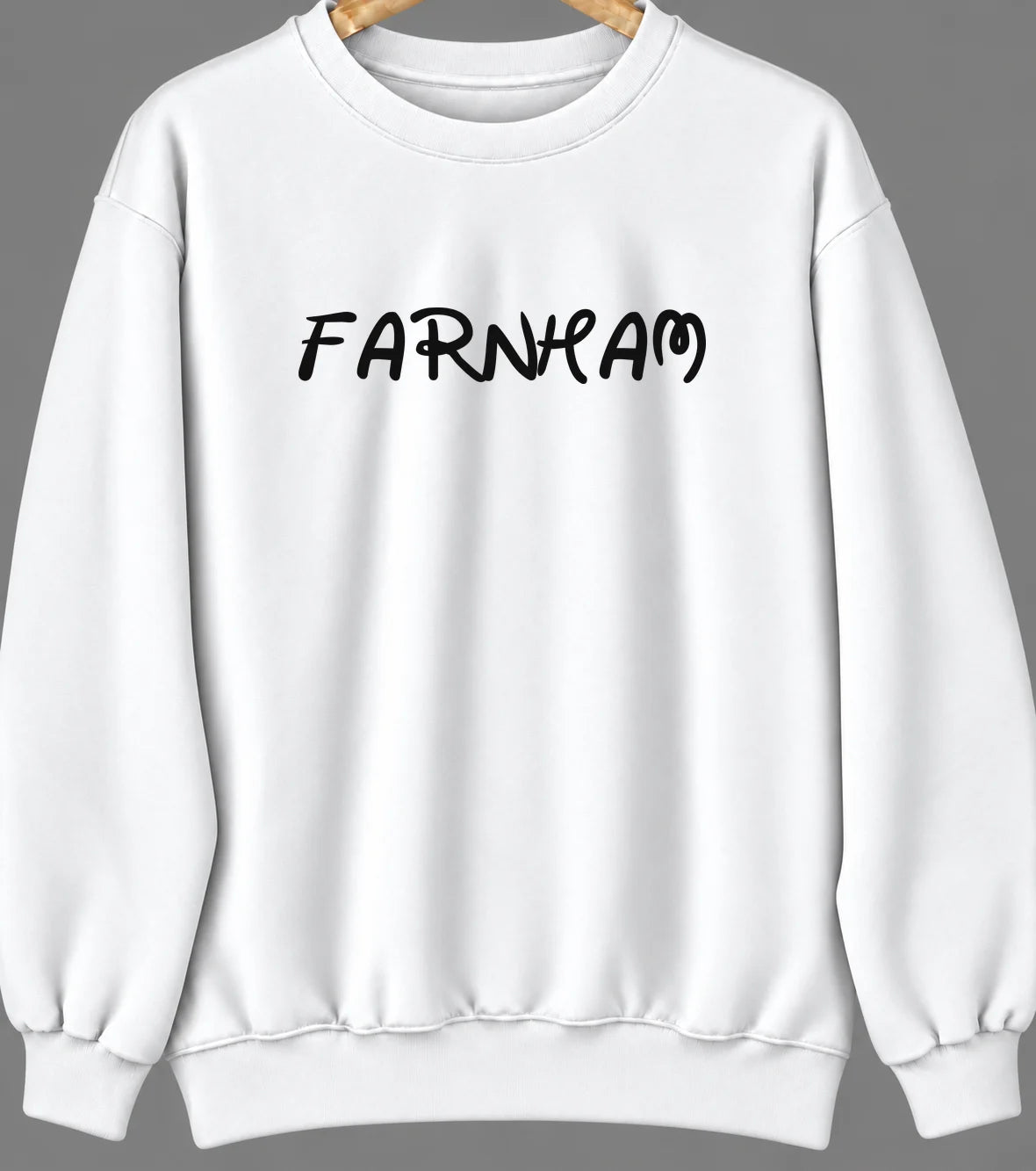 Farnham, New York Hometown Crewneck — White