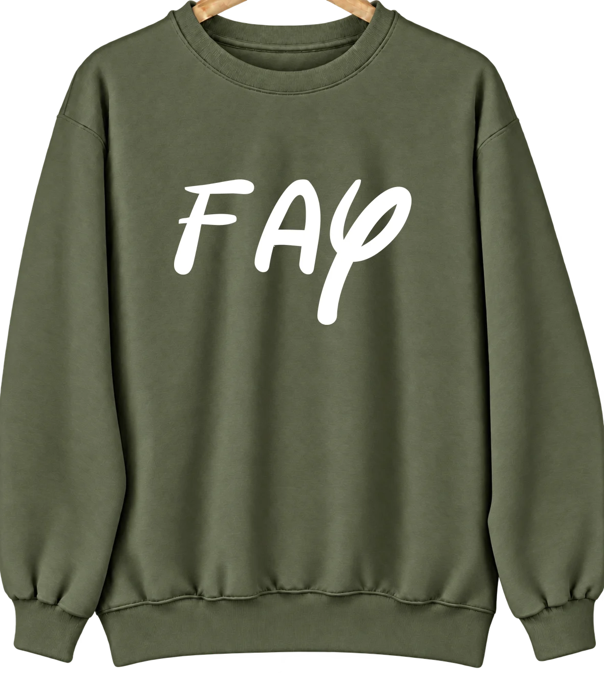 Fay, Oklahoma Hometown Crewneck — Military Green
