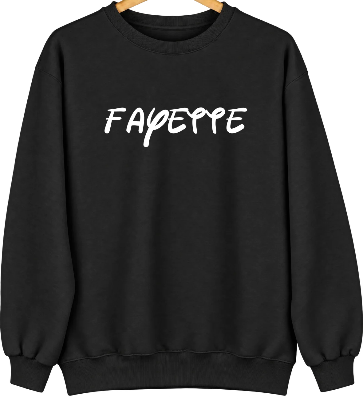 Fayette, Mississippi Hometown Crewneck — Black