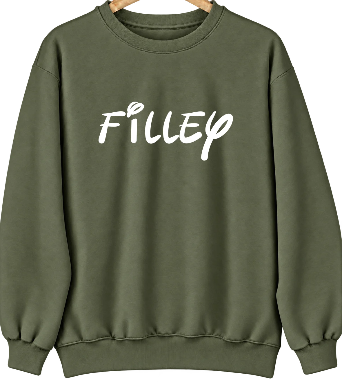 Filley, Nebraska Hometown Crewneck — Military Green