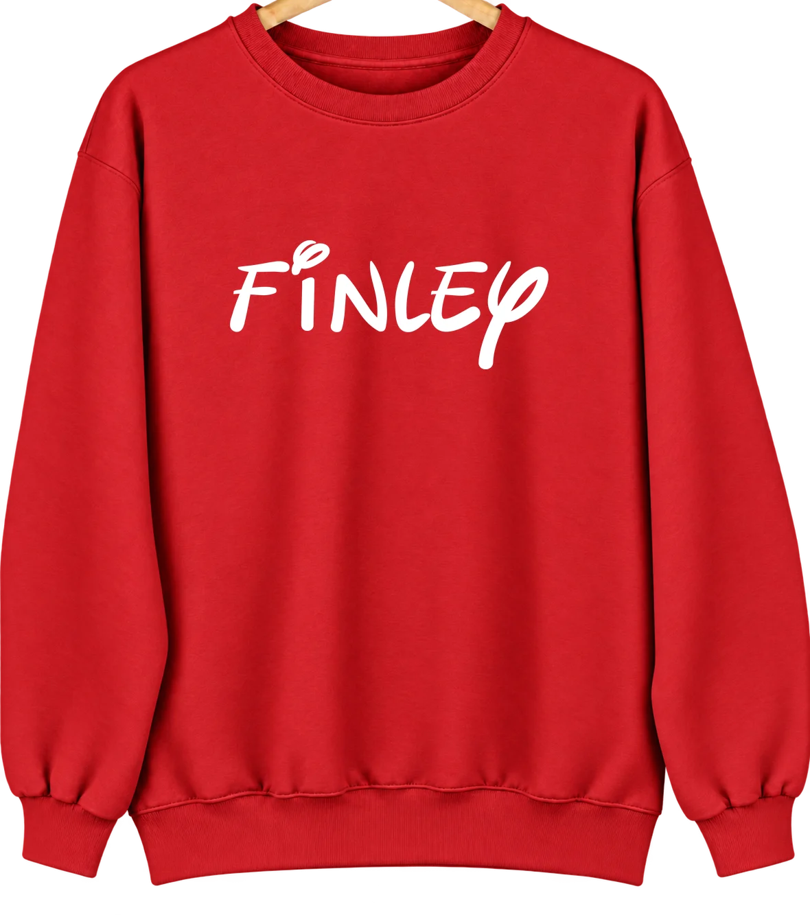 Finley, North Dakota Hometown Crewneck — Red