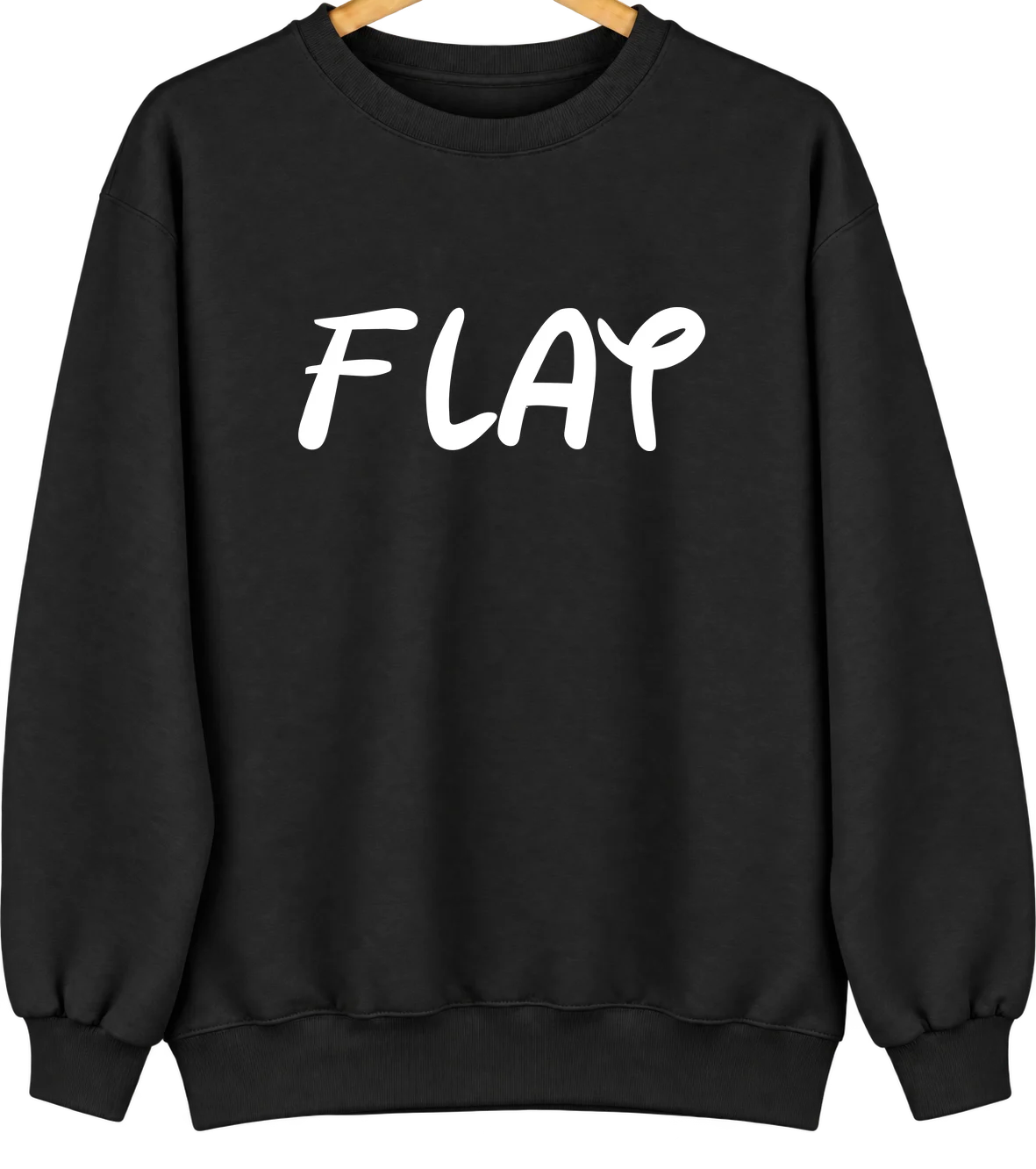Flat, Alaska Hometown Crewneck — Black