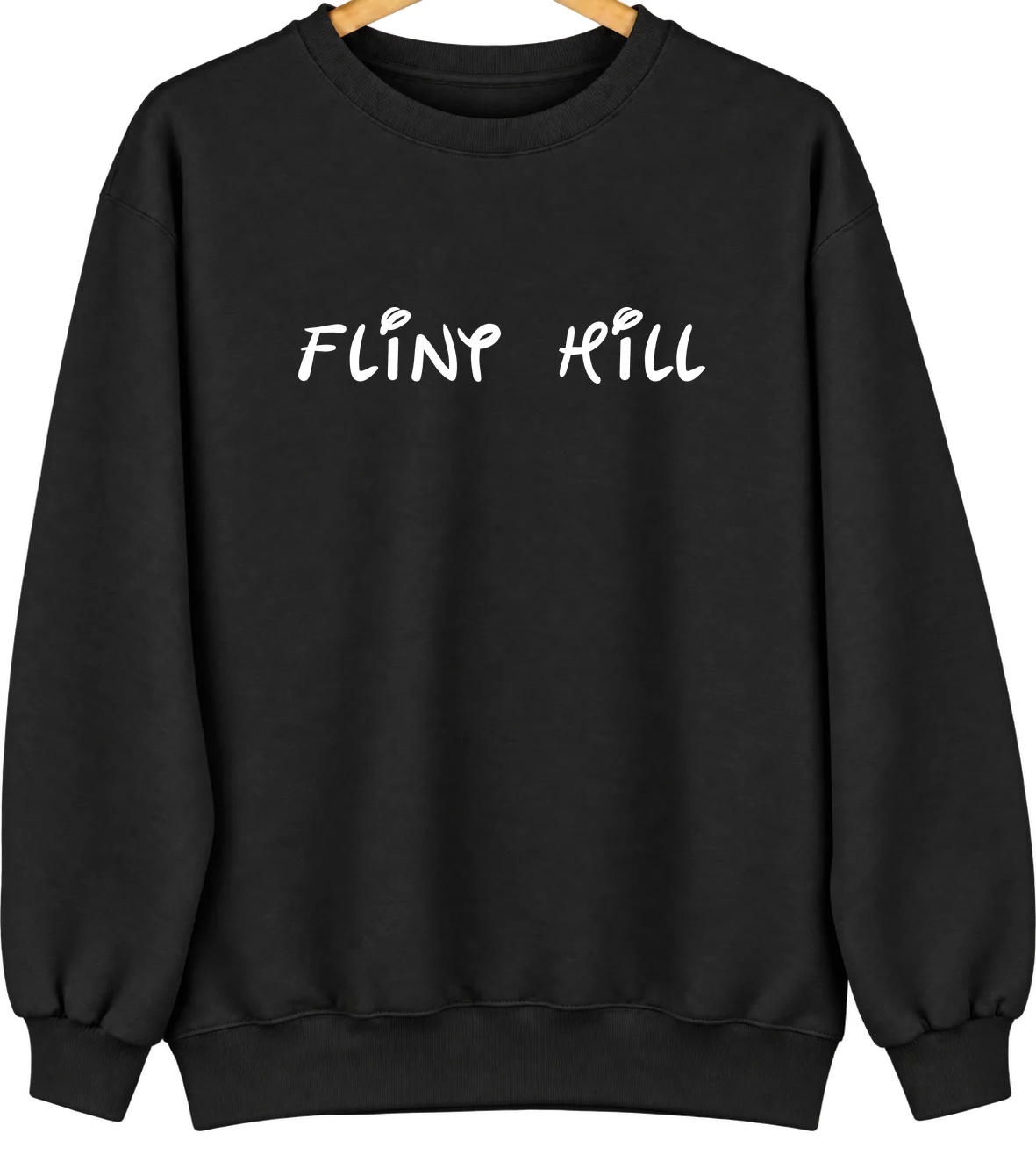 Flint Hill, Missouri Hometown Crewneck — Black