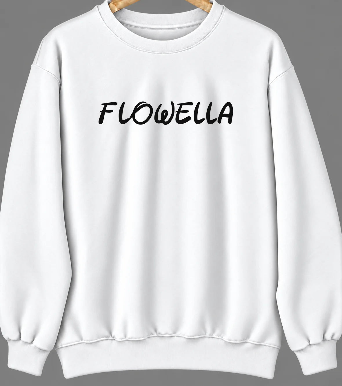 Flowella, Texas Hometown Crewneck — White