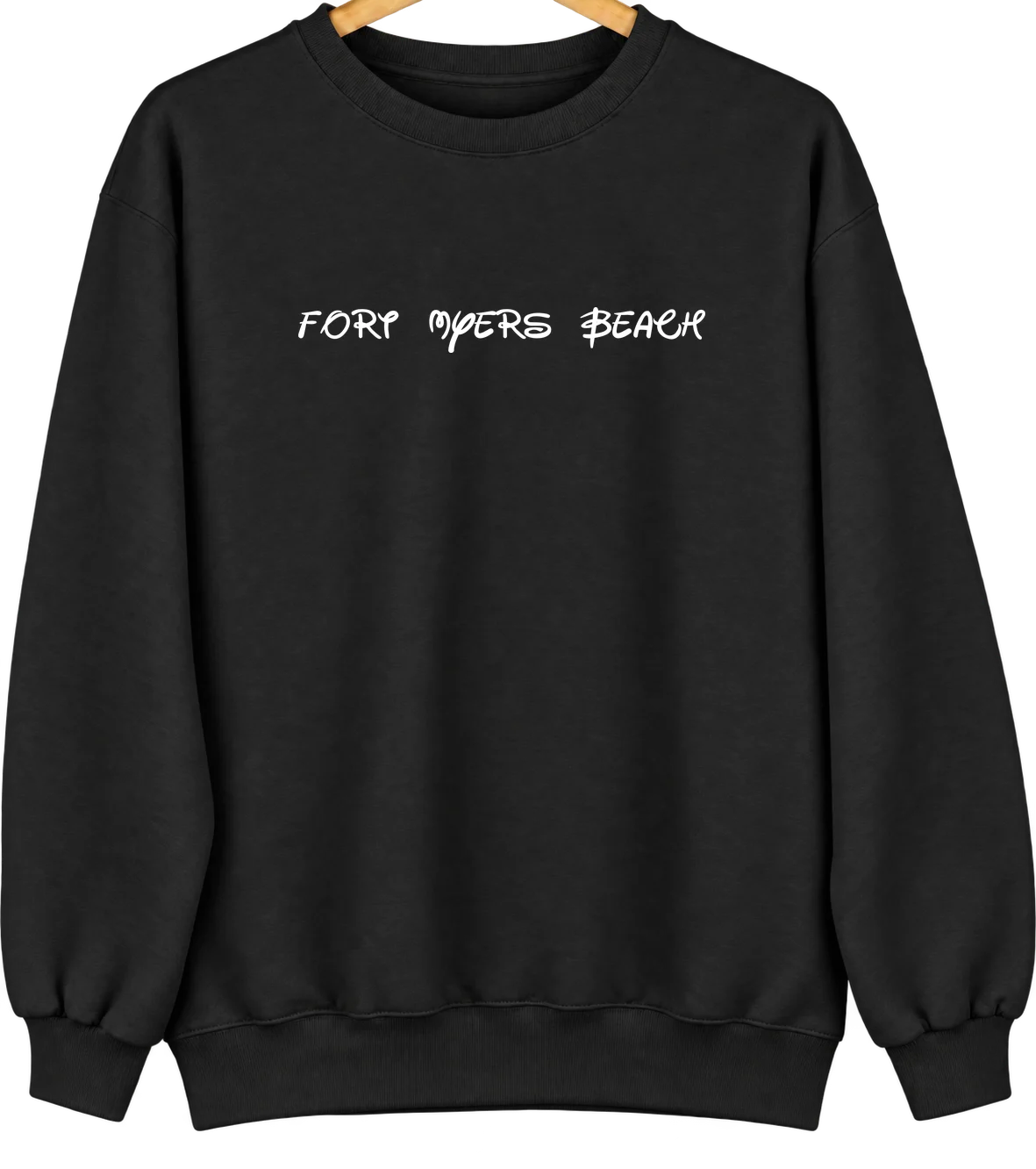 Fort Myers Beach, Florida Hometown Crewneck — Black
