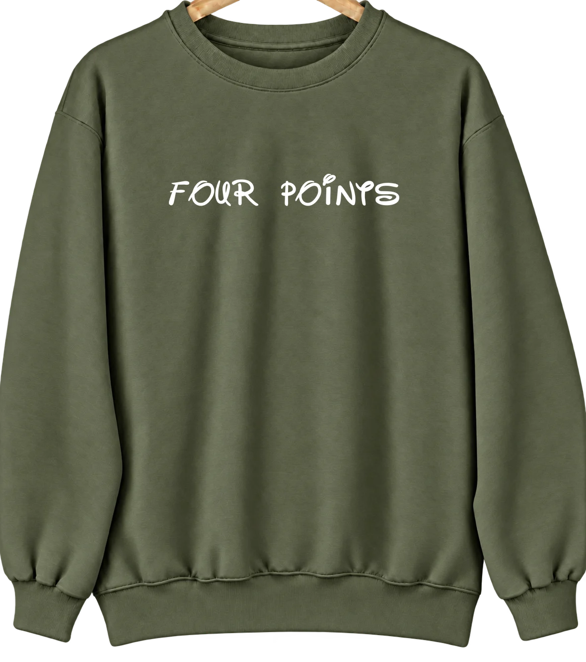 Four Points, Texas Hometown Crewneck — Military Green