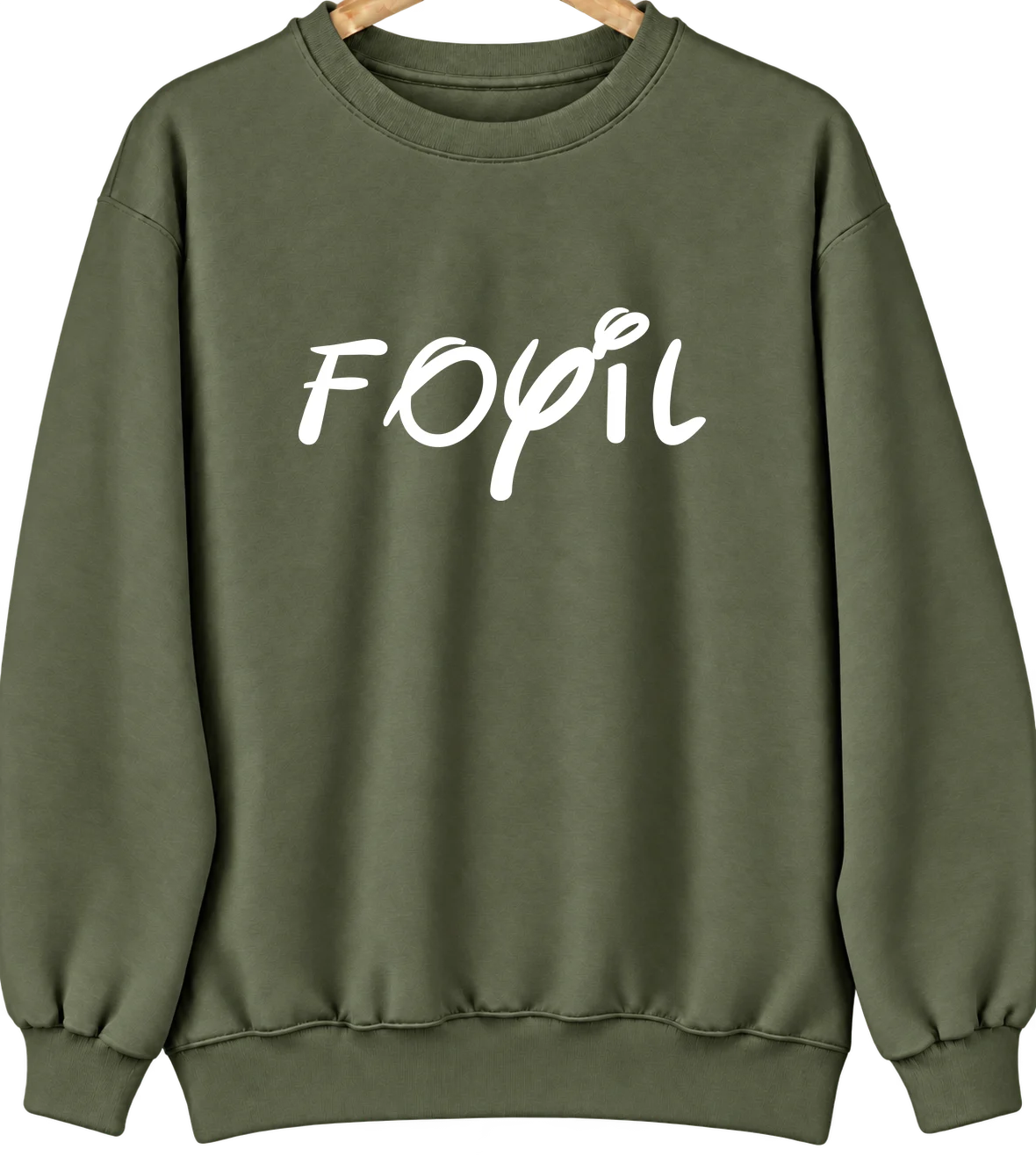 Foyil, Oklahoma Hometown Crewneck — Military Green