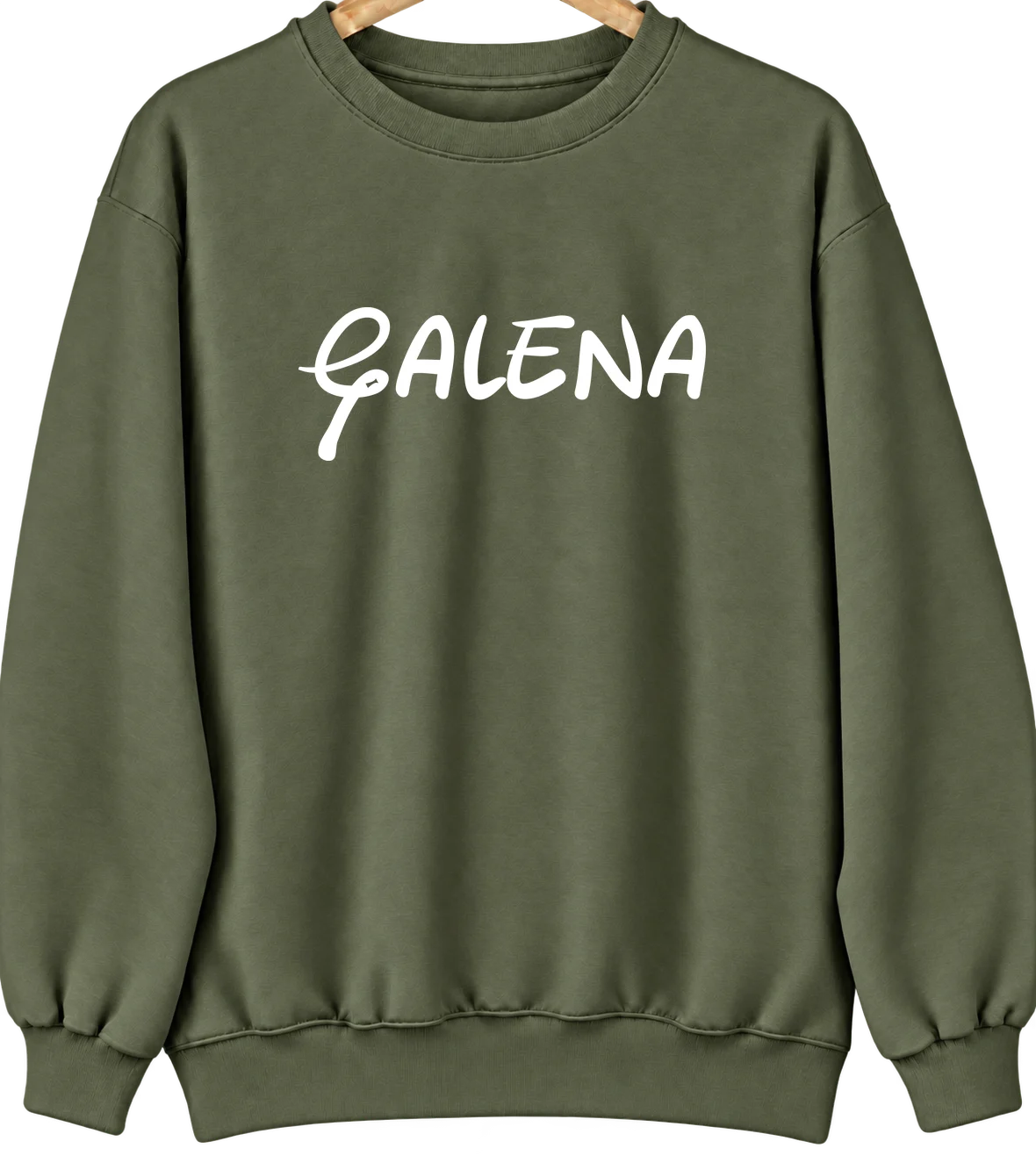 Galena, Illinois Hometown Crewneck — Military Green