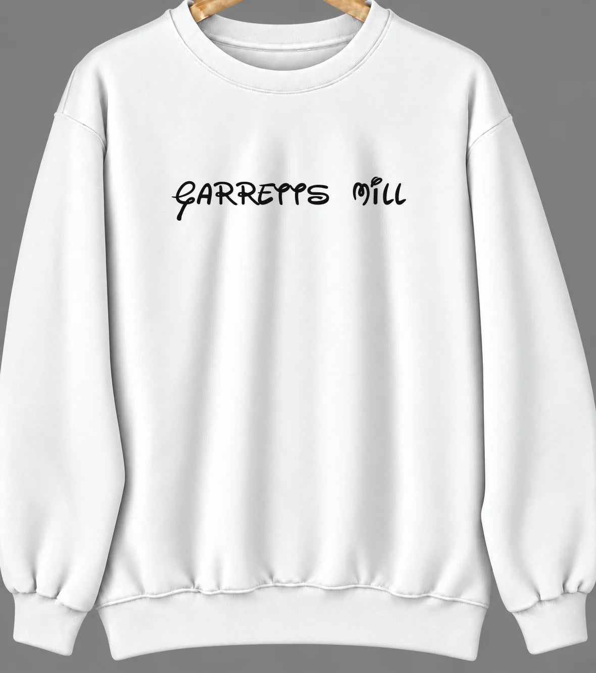 Garretts Mill, Maryland Hometown Crewneck — White