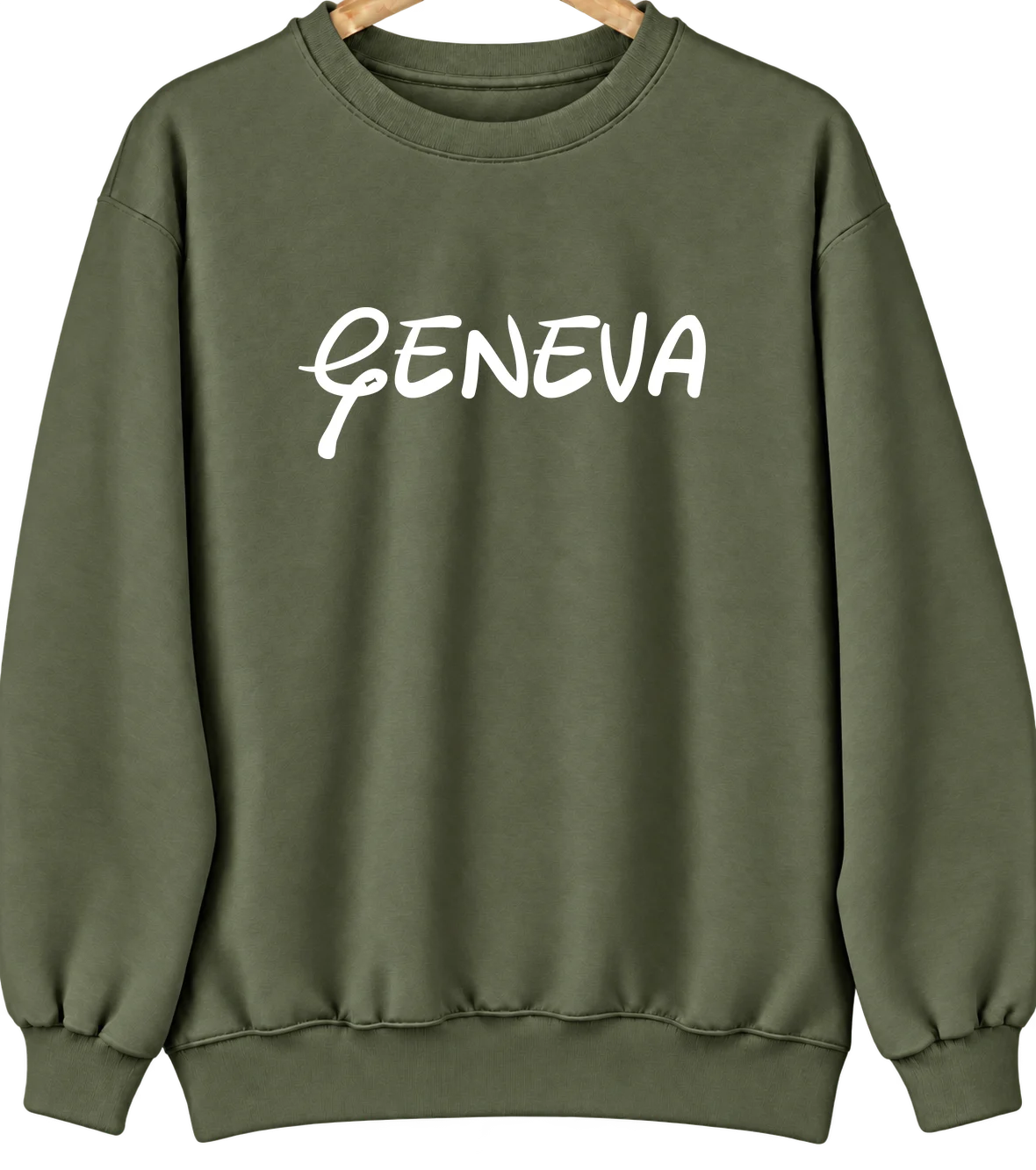 Geneva, Pennsylvania Hometown Crewneck — Military Green