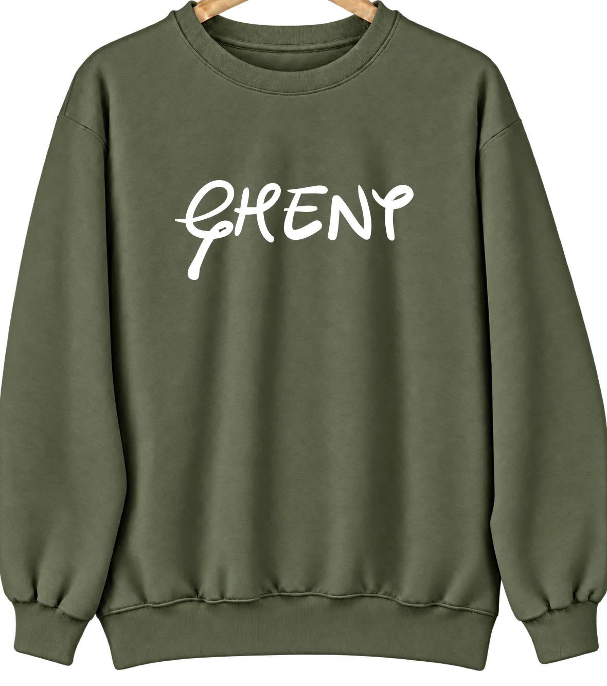 Ghent, West Virginia Hometown Crewneck — Military Green