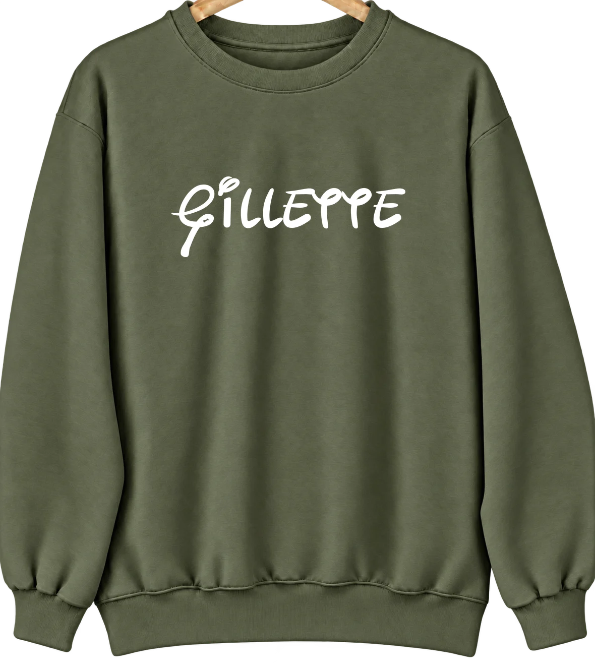 Gillette, New Jersey Hometown Crewneck — Military Green