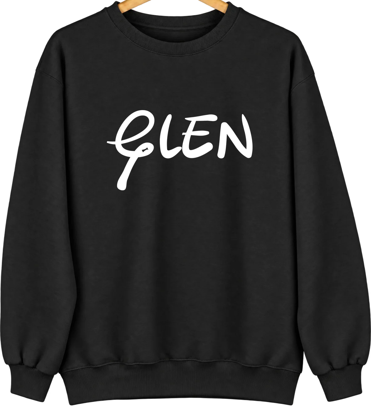 Glen, Mississippi Hometown Crewneck — Black