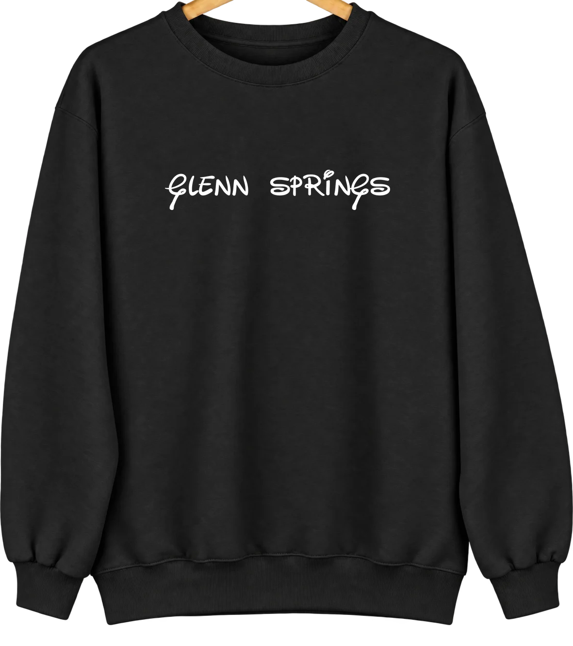 Glenn Springs, South Carolina Hometown Crewneck — Black