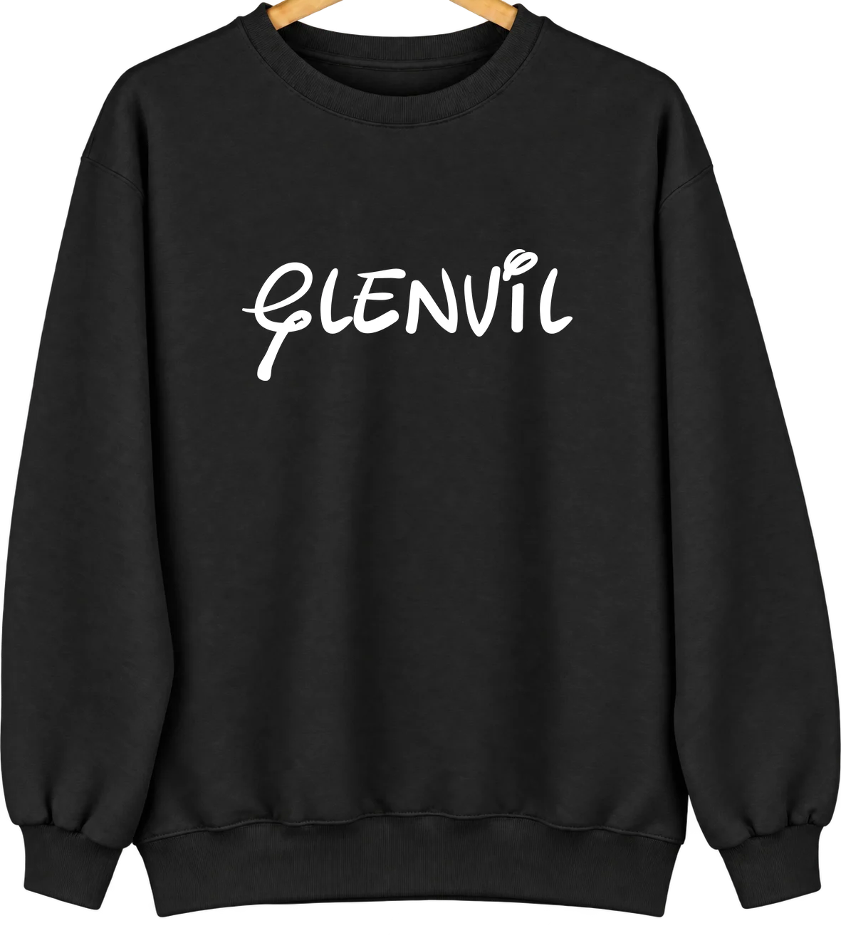 Glenvil, Nebraska Hometown Crewneck — Black