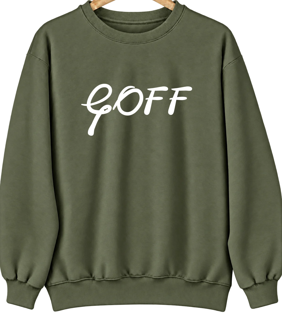 Goff, Kansas Hometown Crewneck — Military Green