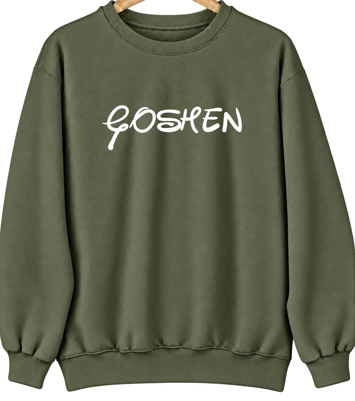 Goshen, Utah Hometown Crewneck — Military Green